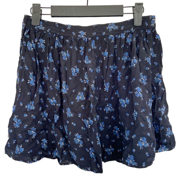 Vintage American Eagle XS Blue Floral Pull On Lightweight Flowy Mini Skirt - Picture 2 of 6